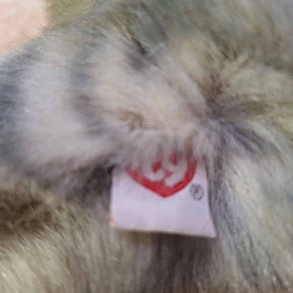 Ty Beanie Buddies Al E. Cat Striped Gray Tabby Cat Plush 13" Red Bow 1995 - Picture 9 of 11